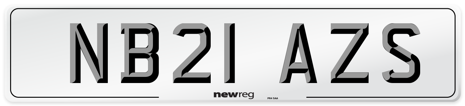 NB21 AZS Number Plate from New Reg